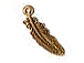 10 - TierraCast Pewter CHARM  Small Feather  Antique Gold Plated