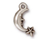 10 - TierraCast Pewter CHARM Crescent Star, Antique Silver Plated