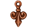 20 - TierraCast Pewter DROP Fleur de lis , Antique Copper Plated