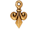 20 - TierraCast Pewter DROP Fleur de lis , Antique Gold Plated