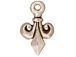 20 - TierraCast Pewter DROP Fleur de lis , Antique Silver Plated