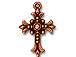 10 - TierraCast Pewter DROP Fleur Cross, Antique Copper Plated