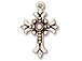 10 - TierraCast Pewter DROP Fleur Cross, Antique Silver Plated