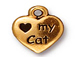 10 - TierraCast Pewter DROP Love My Cat Antique Gold Plated