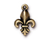 10 - TierraCast Pewter CHARM Fleur de Lis Oxidized Brass