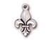 10 - TierraCast Pewter CHARM Fleur de Lis Antique Silver Plated