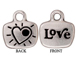 10 - TierraCast Pewter CHARM Love / Heart with Stone Setting, Antique Silver Plated