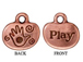 10 - TierraCast Pewter CHARM Play / Hand with Stone Setting, Antique Copper Plated
