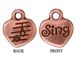 10 - TierraCast Pewter CHARM Sing / Music Note with Stone Setting, Antique Copper Plated