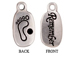 10 - TierraCast Pewter CHARM Remember / Footprint with Stone Setting, Antique Silver Plated