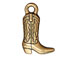 10 - TierraCast Pewter CHARM Western Boot Antique Gold Plated 