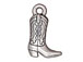 10 - TierraCast Pewter CHARM Western Boot Antique Silver Plated 