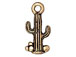 10 - TierraCast Pewter CHARM Saguaro Cactus Antique Gold Plated 