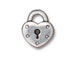 10 - TierraCast Pewter Charm Heart Lock Antique Silver Plated