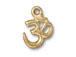 10 - TierraCast Pewter Pendant Om Ohm Bright Gold Plated