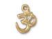 10 - TierraCast Pewter Pendant Om Ohm Bright Gold Plated