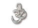 10 - TierraCast Pewter Pendant Om Ohm Bright Rhodium Plated