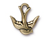 10 - TierraCast Pewter CHARM Swallow, Oxidized Brass Finish