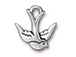 10 - TierraCast Pewter CHARM Swallow, Antique Silver Plated