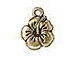 10 - TierraCast Pewter DROP  Hibiscus, Antique Gold Plated 