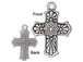 5 - TierraCast Pewter DROP Talavera Cross, Antique Silver Plated 