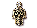 10 - TierraCast Pewter CHARM Hamsa Oxidized Brass 