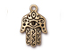 10 - TierraCast Pewter CHARM Hamsa Antique Gold Plated 