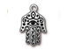 10 - TierraCast Pewter CHARM Hamsa Antique Silver Plated 