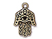 5 - TierraCast Pewter CHARM Large Hamsa Oxidized Brass