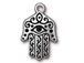 5 - TierraCast Pewter CHARM Large Hamsa Antique Silver Plated