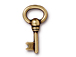10 - TierraCast Pewter DROP Oval Key, Oxidized Brass Finish 