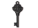 5 - TierraCast Pewter DROP Victorian Key, Black Finish 