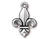 10 - TierraCast Pewter DROP Fleur, Antique Silver Plated 