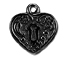 5 - TierraCast Pewter DROP Heart Frame, Black Finish