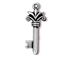 5 - TierraCast Pewter DROP Fleur Key, Antique Silver Plated