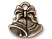 10 - TierraCast Pewter CHARM Christmas Bells, Oxidized Brass Finish