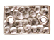 20 - TierraCast Pewter LINK Rect Hammered Disk, Bright Rhodium Plated