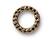 10 - TierraCast Pewter LINK Sm Hammered Ring, Oxidized Brass