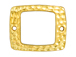 10 - TierraCast Pewter Link Open Square Hammered Link Drilled, Bright Gold plated