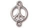 10 - TierraCast Pewter LINK Peace Sign, Bright Rhodium Plated 