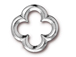 10 - TierraCast Pewter LINK Large Quatrefoil,, Bright Rhodium Plated