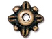 20 - TierraCast Pewter BEAD CAP Sm 4 Sided Petal, Oxidized Brass