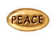 20 - TierraCast Pewter PEACE Message Bead, Antique Gold Plated