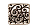 10 - TierraCast Pewter BEAD Square Scroll, Antique Silver Plated