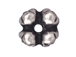 20 - TierraCast Pewter BEAD Four Flowers, Antique Silver Plated