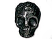 10 - TierraCast Pewter BEAD Rose Skull Vertical Hole Black Finish