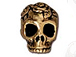 10 - TierraCast Pewter BEAD Rose Skull Vertical Hole Antique Gold Plated