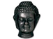 10 - TierraCast Pewter BEAD Large Hole Buddha Head, Black Finish