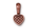 10 - TierraCast Pewter BAIL Heart Glue On Bail Antique Copper Plated 