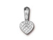 10 - TierraCast Pewter BAIL Heart Glue On Bail Bright Rhodium Plated 